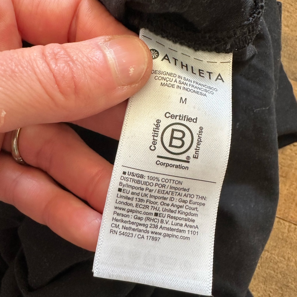 Athleta Black Basic Tee Oversized Classic Woman's M 100% Cotton - Picture 7 of 8